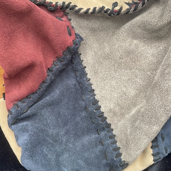 WOMENS HANDMADE KAT DE RU PATCHWORK SUEDE HOBO BAG/ POCKETBOOK / HANDBAG - NWT ! - Picture 4 of 5